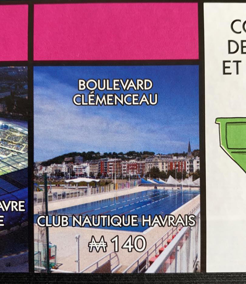Le Club Nautique Havrais est représenté dans la nouvelle édition du Monopoly Le Havre.